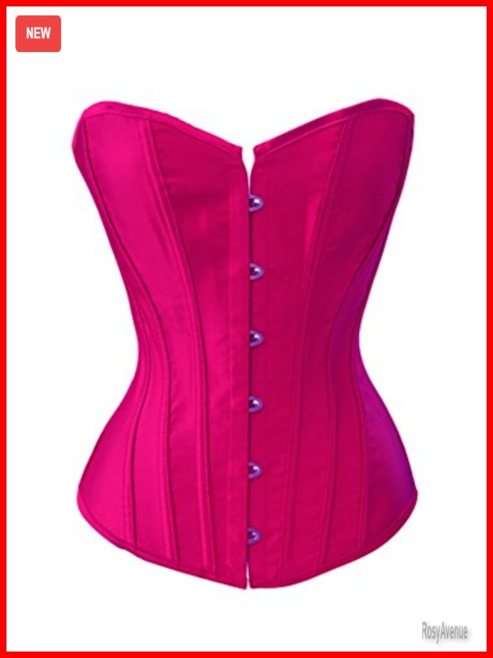Satin Strong Boned Lace Up Overbust Corset Waist Cincher Bustier